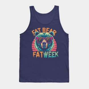 fat bear week retrowave Tank Top